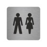 Pictogramme en alu en relief "Toilettes mixtes"