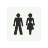 Pictogramme en alu en relief "Toilettes mixtes"