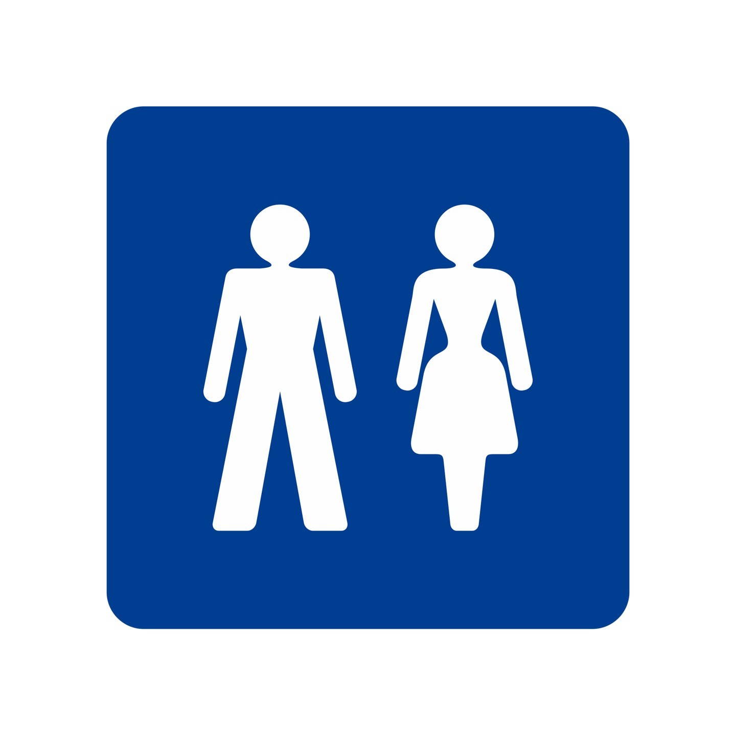 Pictogramme en alu en relief "Toilettes mixtes"
