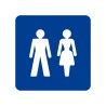 Pictogramme en alu en relief "Toilettes mixtes"