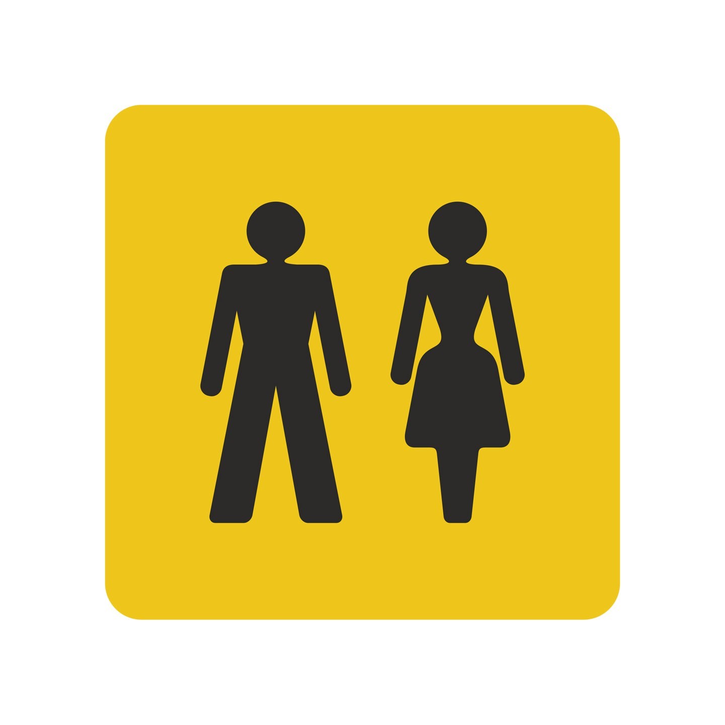 Pictogramme en alu en relief "Toilettes mixtes"