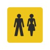Pictogramme en alu en relief "Toilettes mixtes"