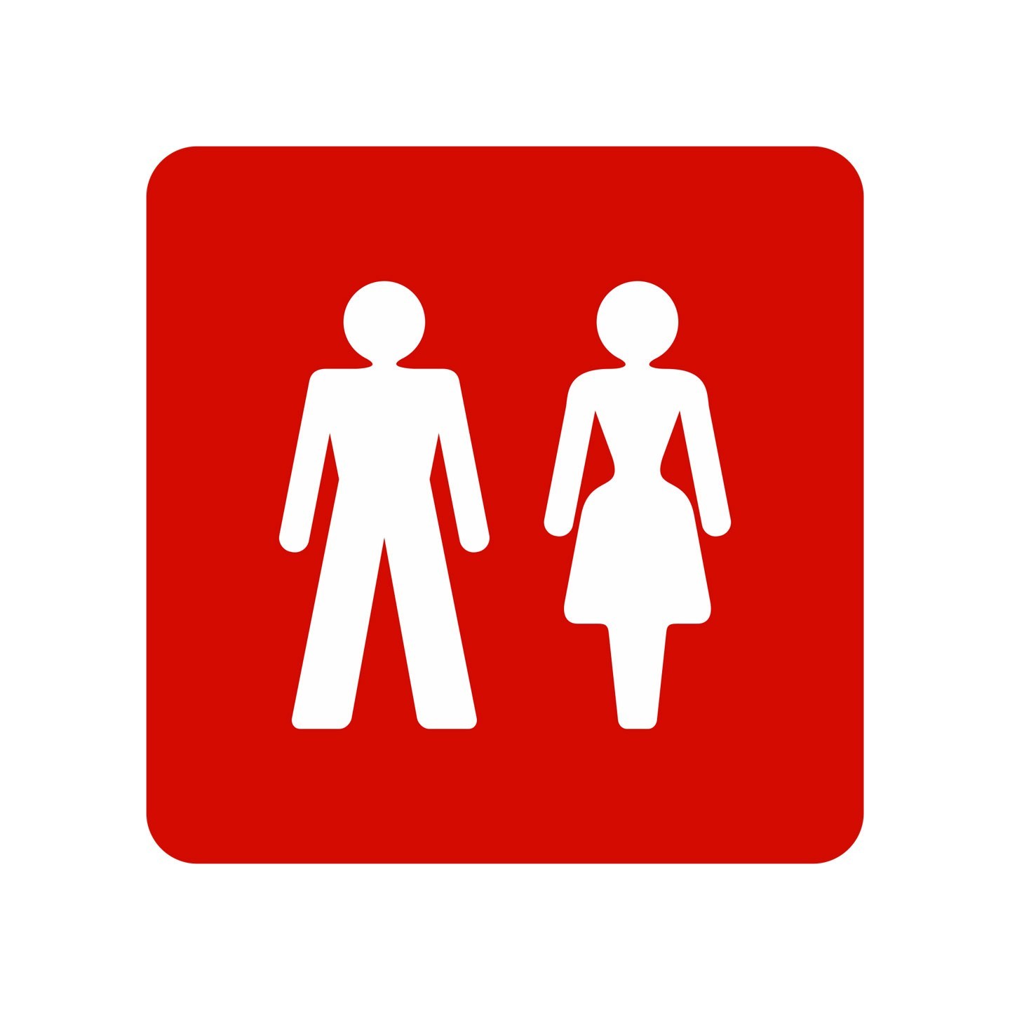 Pictogramme en alu en relief "Toilettes mixtes"