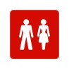 Pictogramme en alu en relief "Toilettes mixtes"