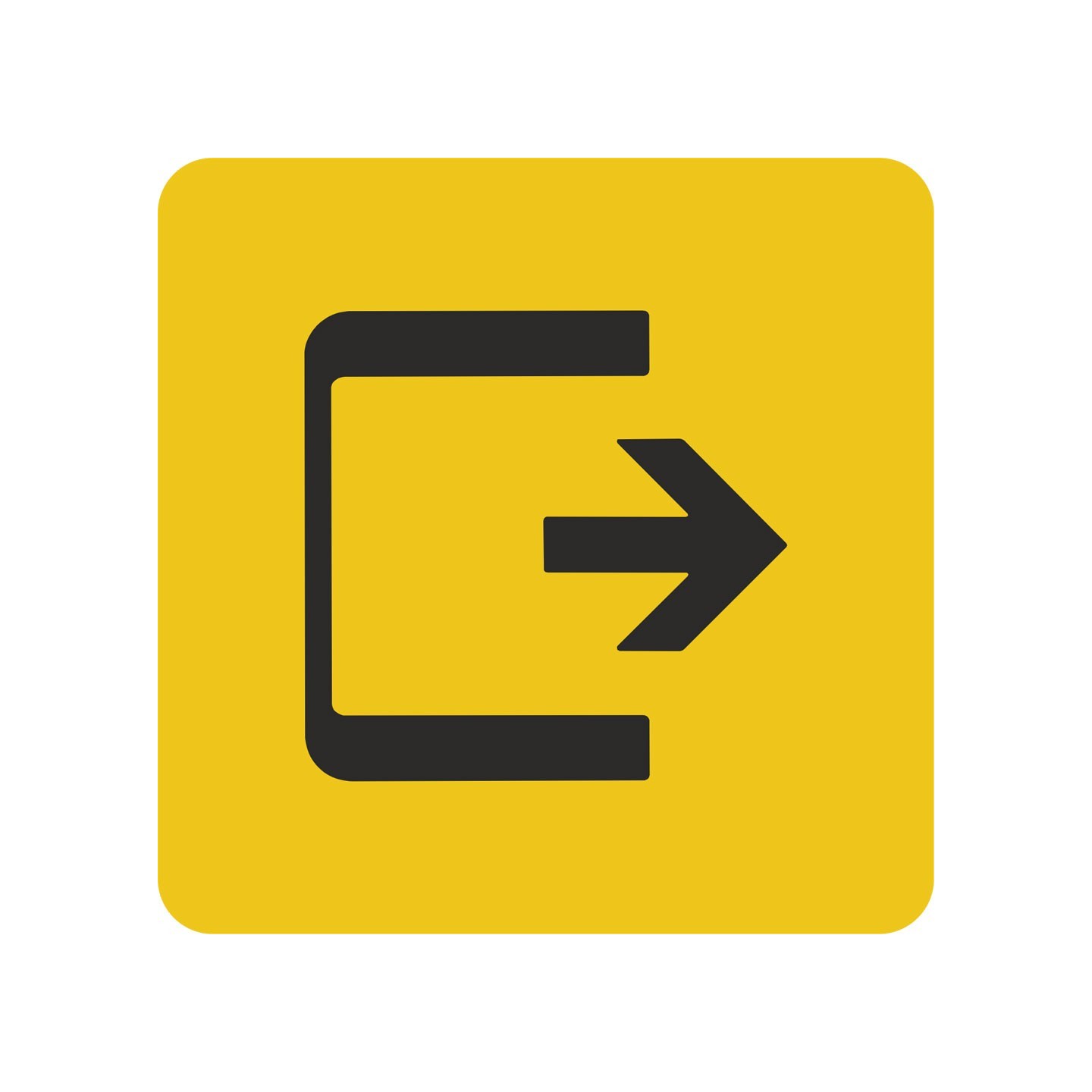 Pictogramme en alu en relief  logo "Sortie"
