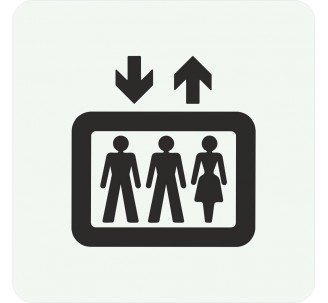 Pictogramme en alu en relief "Ascenseur"