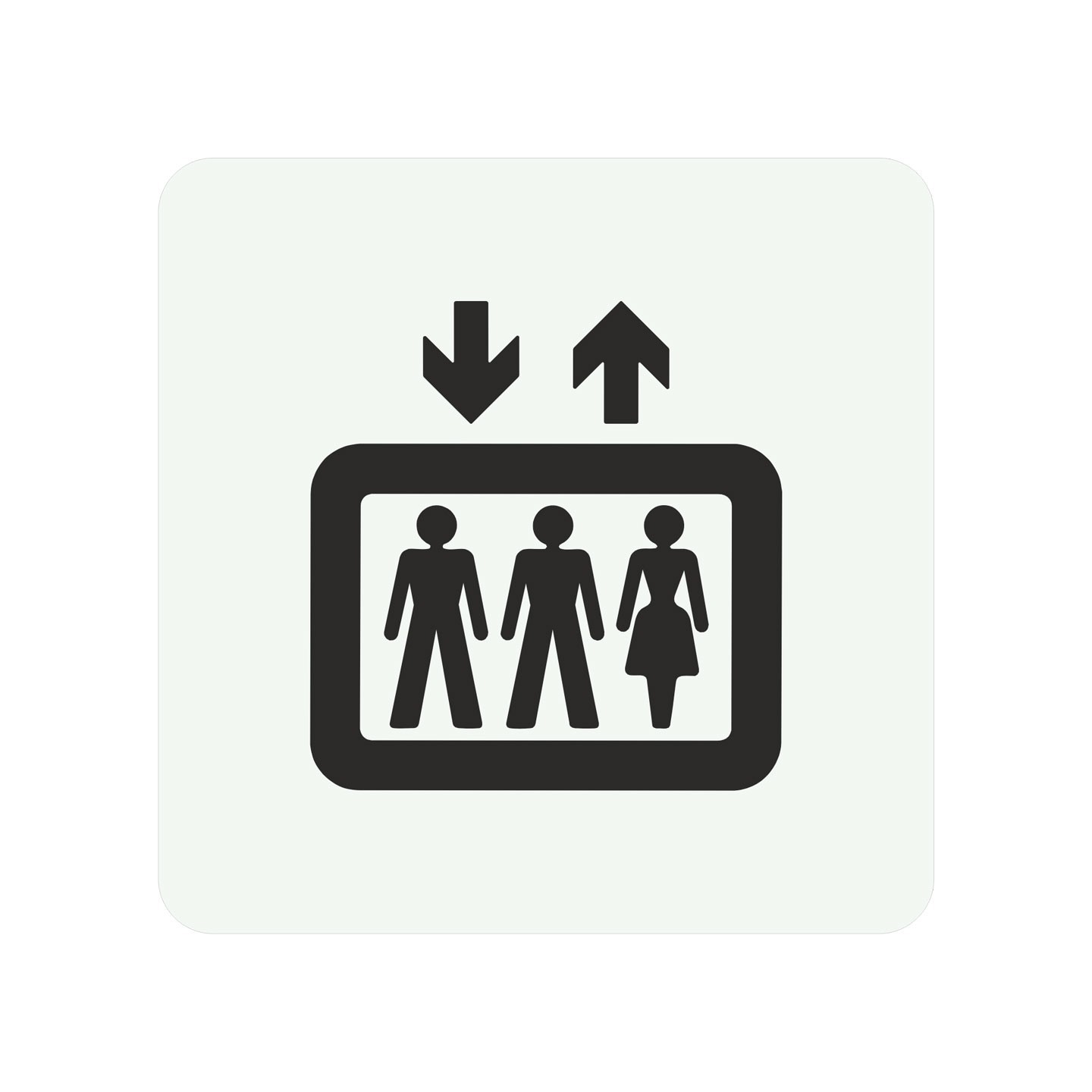 Pictogramme en alu en relief "Ascenseur"