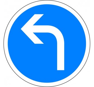 Panneau routier "Direction obligatoire à la prochaine intersection - A gauche" B21c2