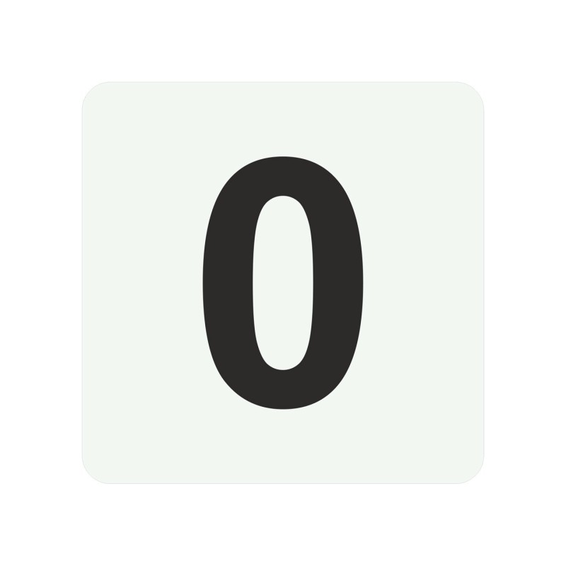 Pictogramme en alu en relief "0"