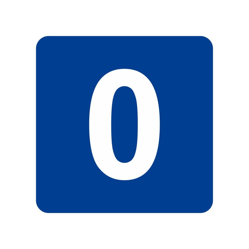 Pictogramme en alu en relief "0"