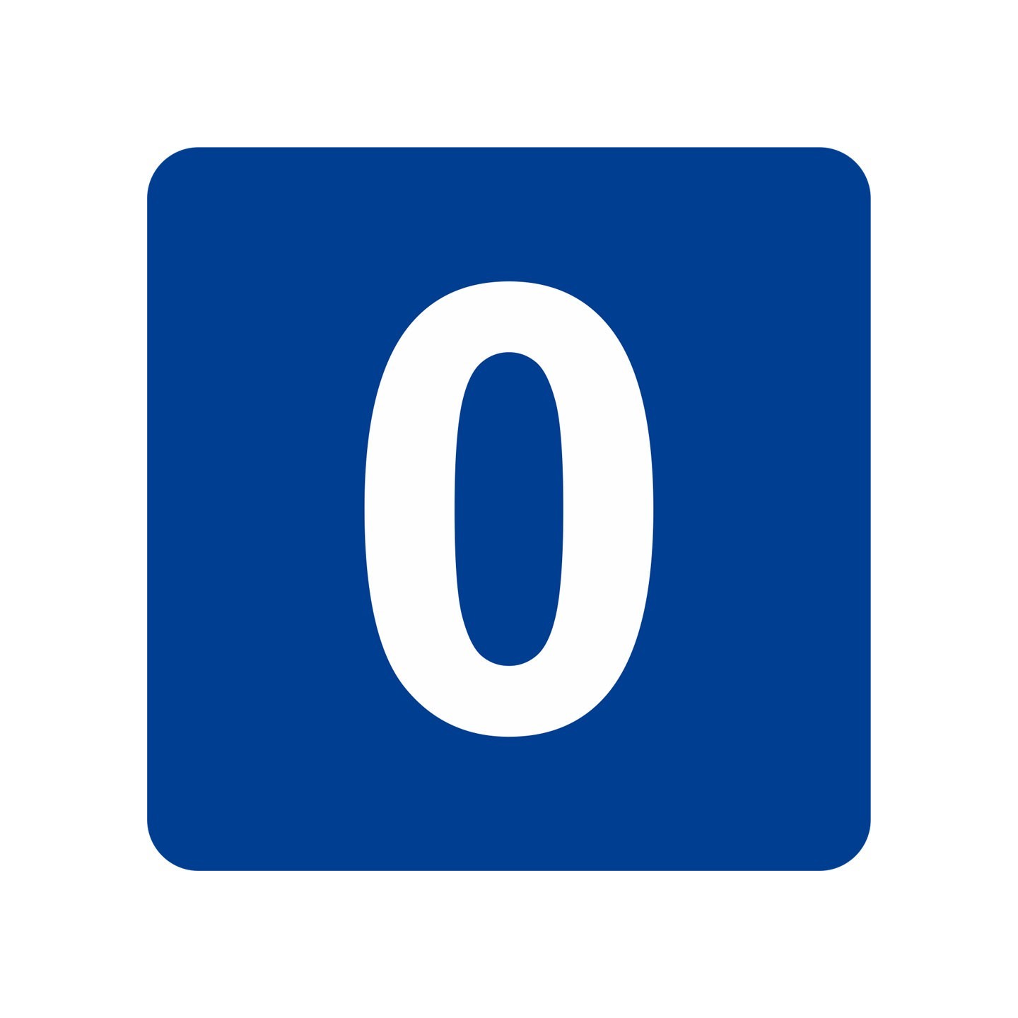 Pictogramme en alu en relief "0"