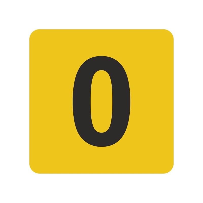 Pictogramme en alu en relief "0"