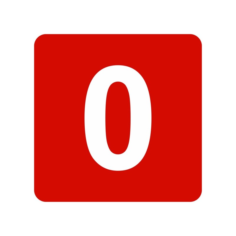 Pictogramme en alu en relief "0"