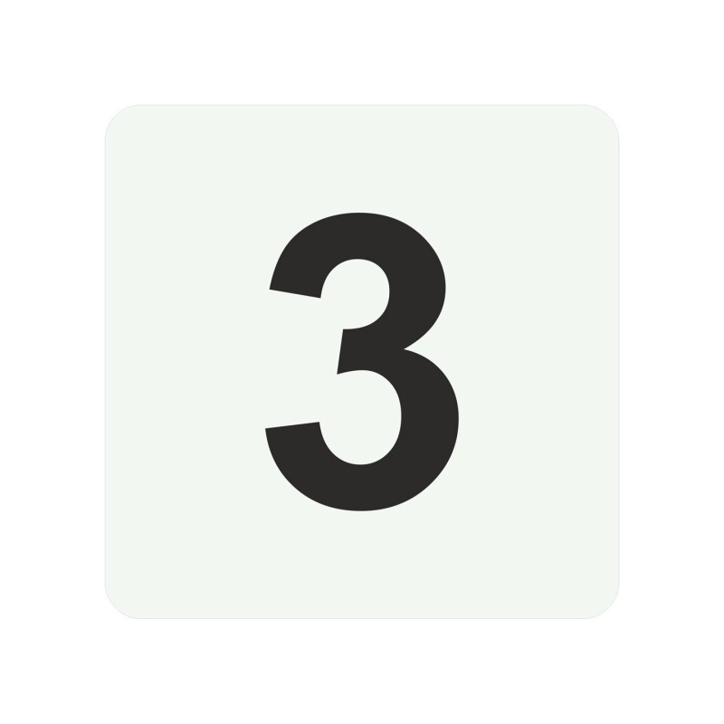 Pictogramme en alu en relief "3"
