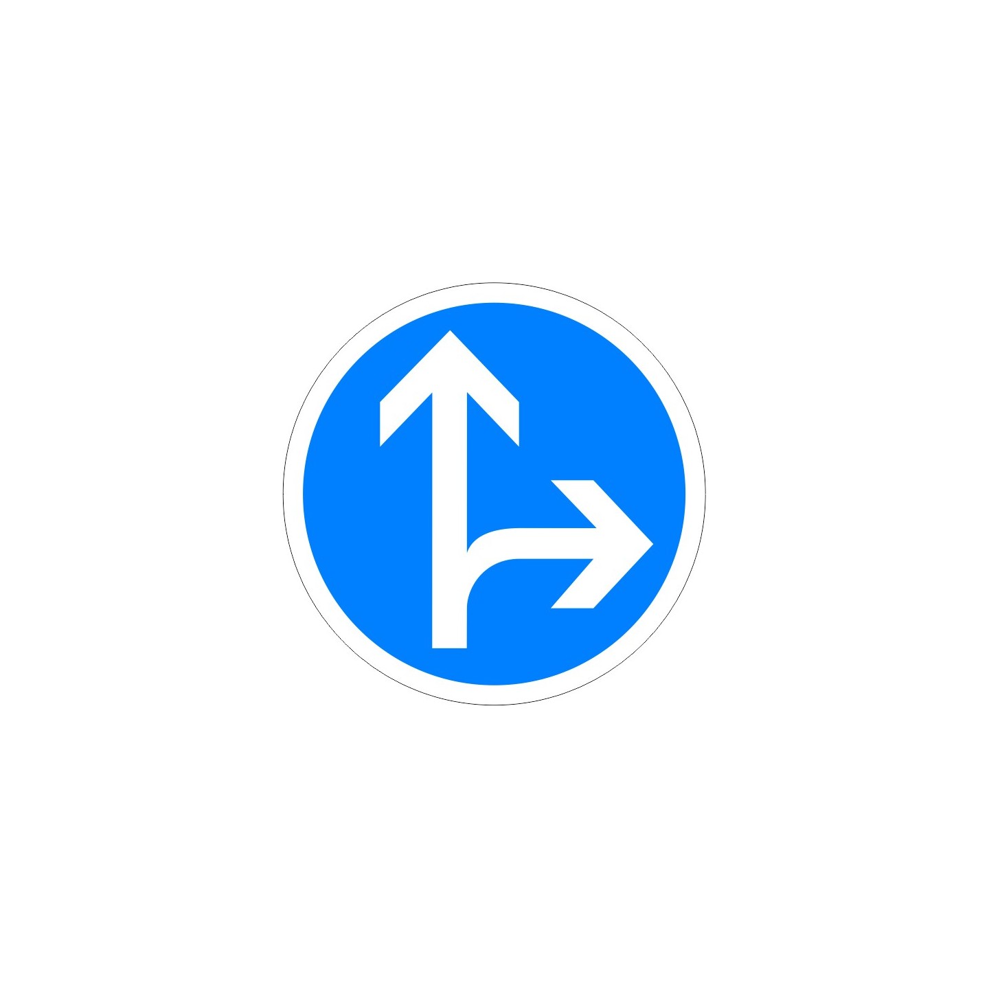 Directions prochaine intersection, tout droit ou à droite