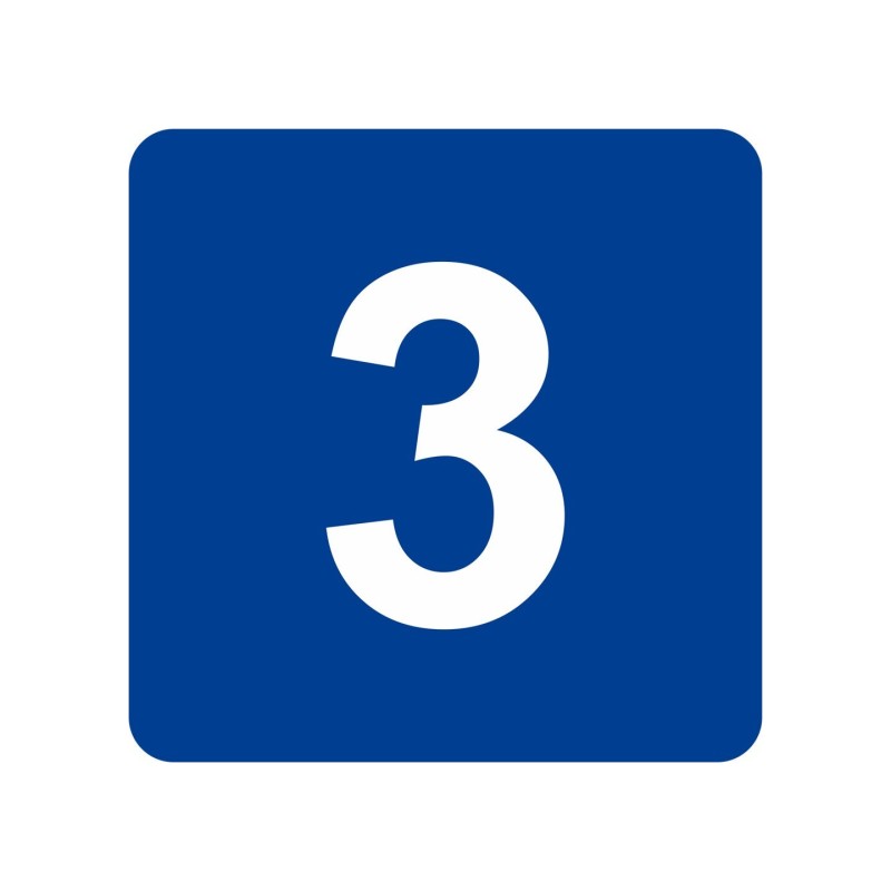 Pictogramme en alu en relief "3"