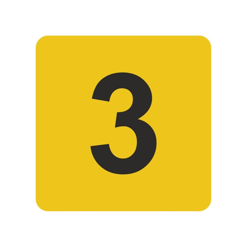 Pictogramme en alu en relief "3"