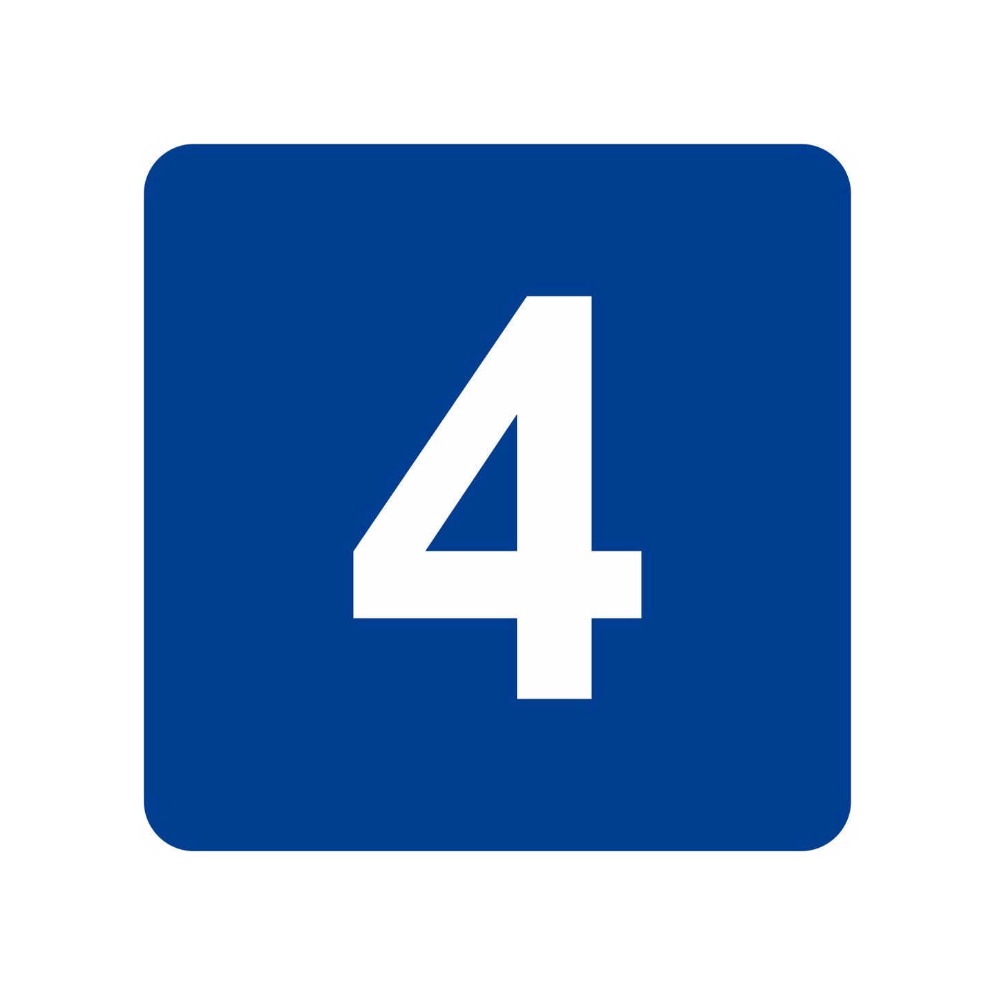 Pictogramme en alu en relief "4"