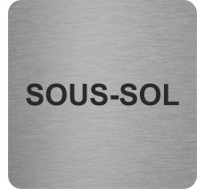 Pictogramme en alu en relief "Sous-sol"