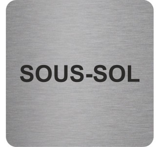 Pictogramme en alu en relief "Sous-sol"