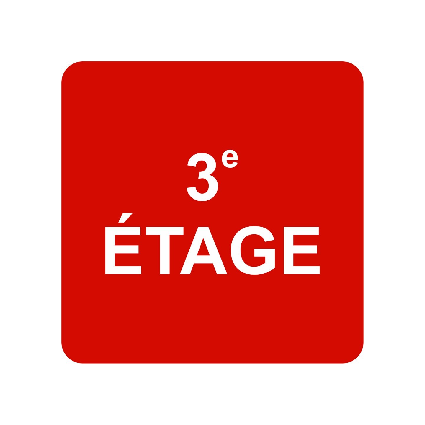 Pictogramme en alu en relief "3e ETAGE"