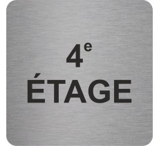 Pictogramme en alu en relief "4e ETAGE"