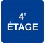 Pictogramme en alu en relief "4e ETAGE"