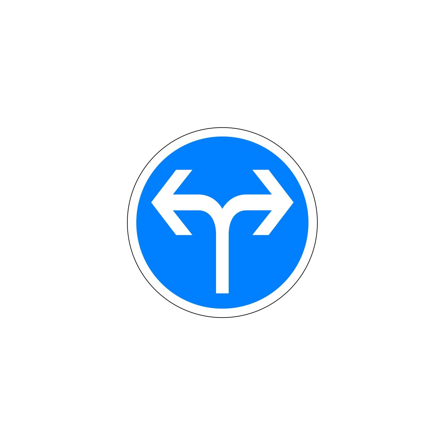 Panneau Directions obligatoires à la prochaine intersection