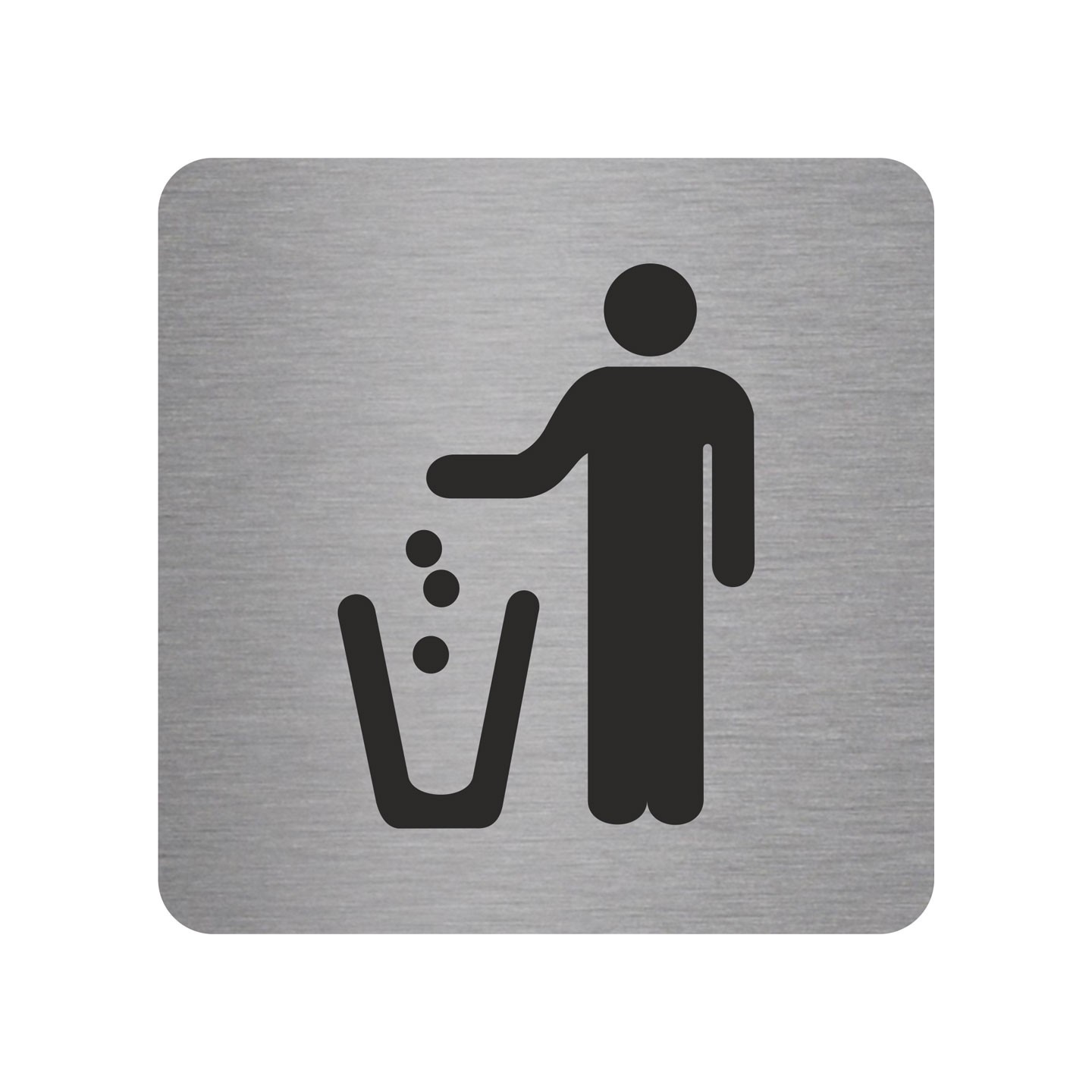 Pictogramme en alu en relief  "Poubelle"