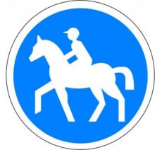 Kit ou panneau seul type routier "Chemin obligatoire pour cavaliers" ref: B22c