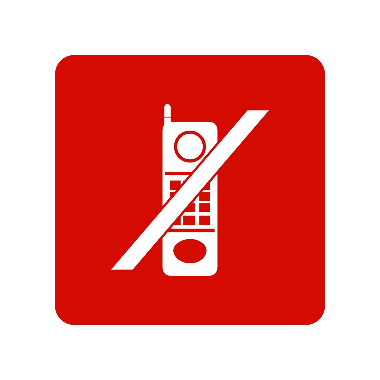 Pictogramme en alu en relief  "Téléphones interdits"