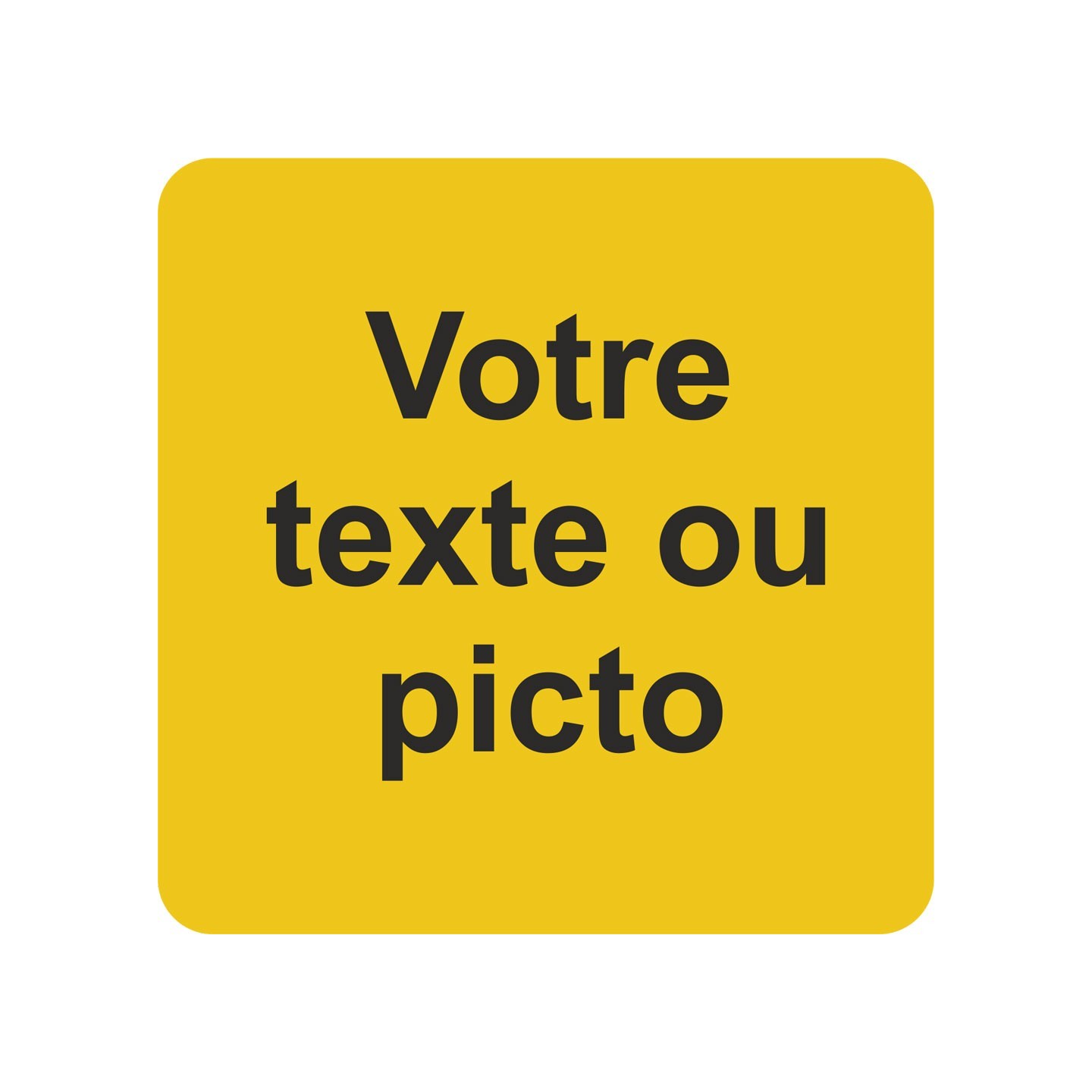 Pictogramme en alu en relief  "Votre texte ici"