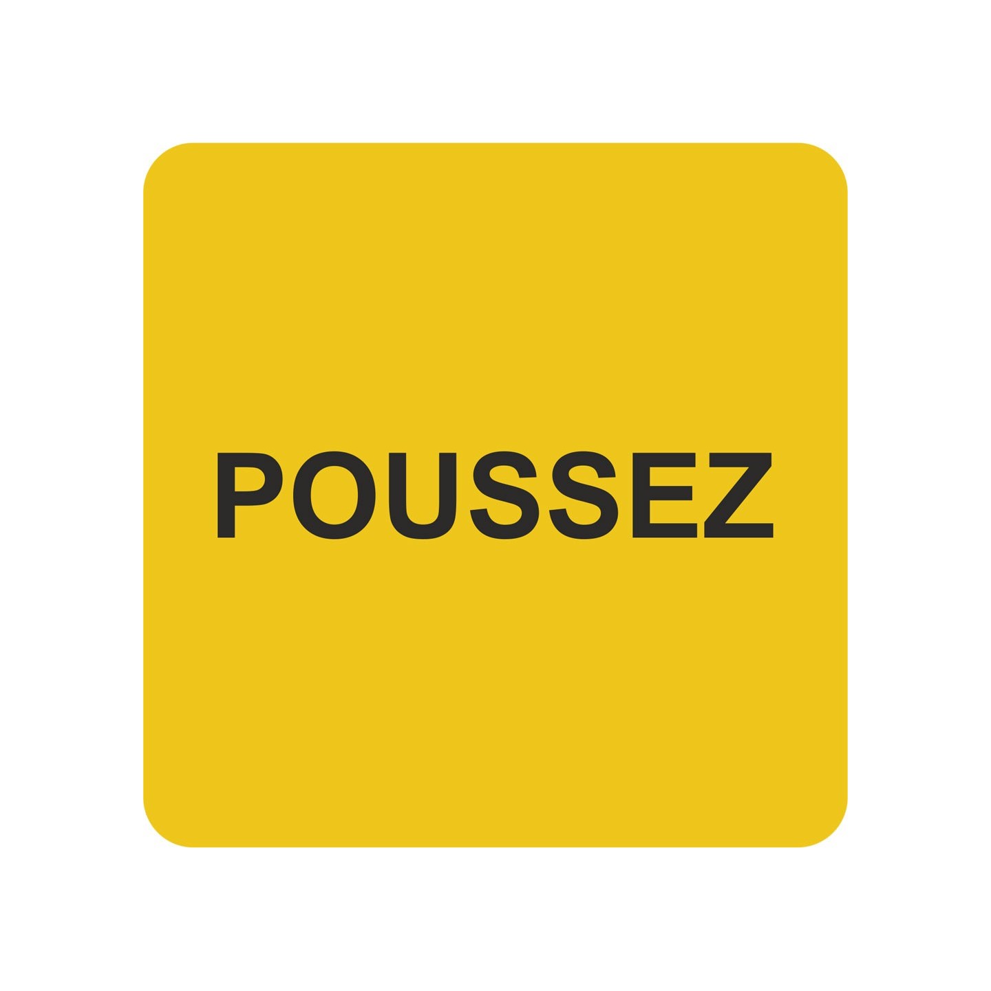 Pictogramme en alu en relief  "Poussez"
