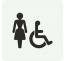Pictogramme en alu en relief " Toilettes femmes, handicapés"