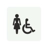 Pictogramme en alu en relief  " Toilettes femmes, handicapés"