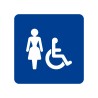 Pictogramme en alu en relief  " Toilettes femmes, handicapés"
