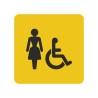 Pictogramme en alu en relief  " Toilettes femmes, handicapés"