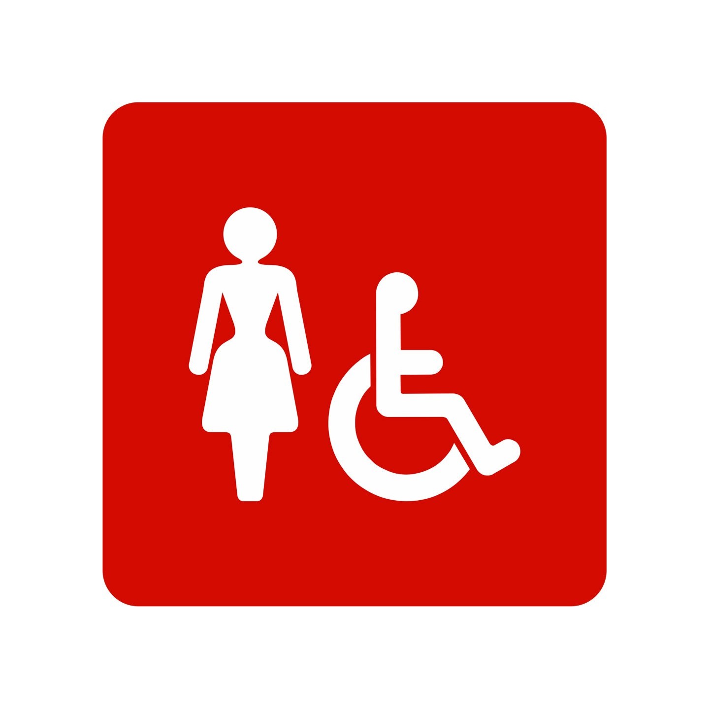 Pictogramme en alu en relief  " Toilettes femmes, handicapés"