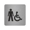 Pictogramme en alu en relief  " Toilettes hommes, handicapés"