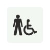Pictogramme en alu en relief  " Toilettes hommes, handicapés"