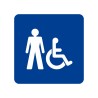 Pictogramme en alu en relief  " Toilettes hommes, handicapés"