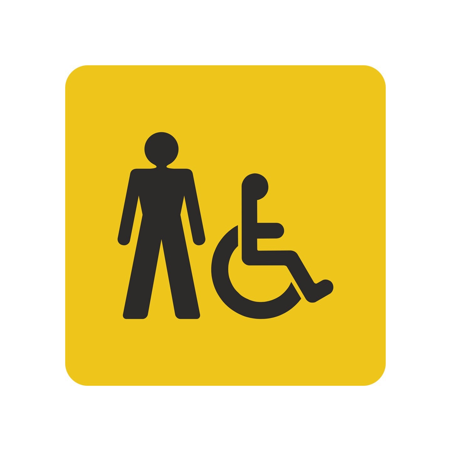 Pictogramme en alu en relief  " Toilettes hommes, handicapés"