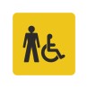 Pictogramme en alu en relief  " Toilettes hommes, handicapés"