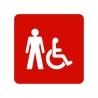 Pictogramme en alu en relief  " Toilettes hommes, handicapés"