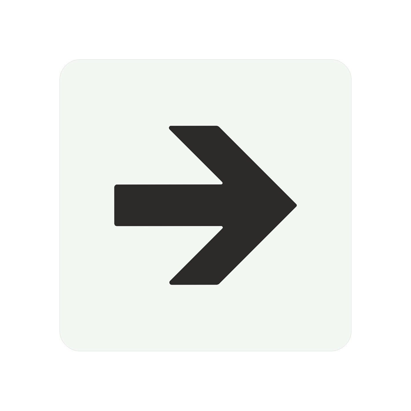 Pictogramme en alu en relief  "Flèche" vers la droite