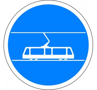 Panneau routier "Voie réservée aux tramways" B27b