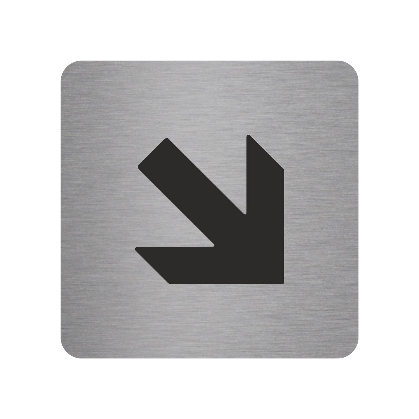 Pictogramme en alu en relief  "Flèche" en bas vers la droite