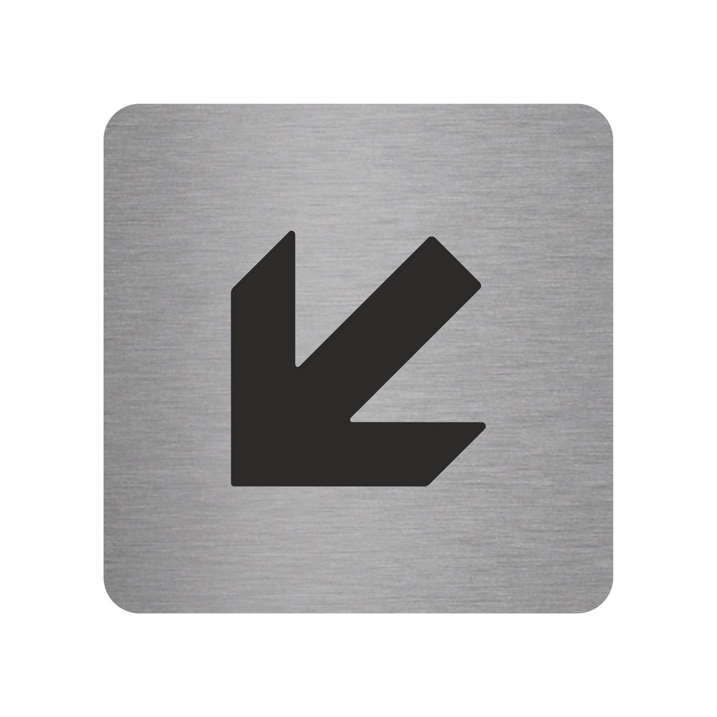 Pictogramme en alu en relief  "Flèche" en bas vers la gauche