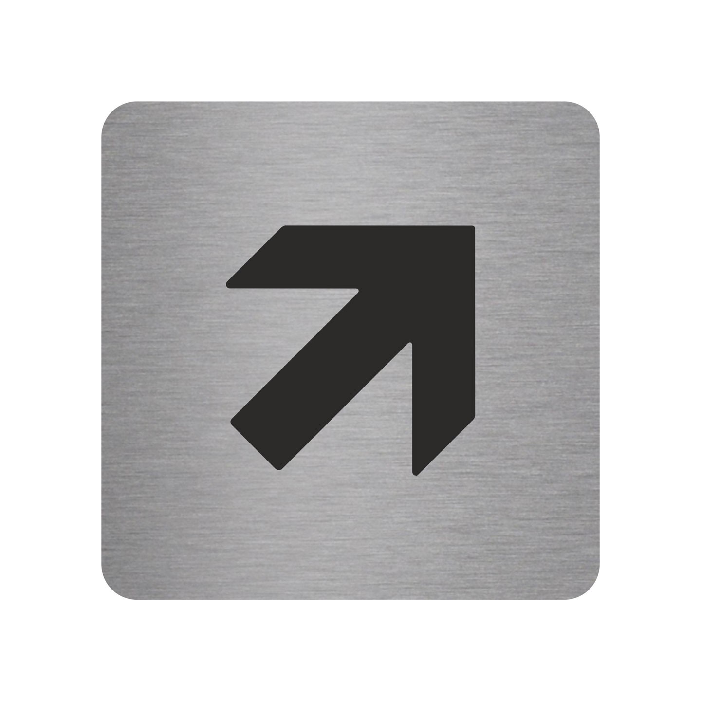 Pictogramme en alu en relief  "Flèche" en haut vers la droite