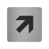 Pictogramme en alu en relief  "Flèche" en haut vers la droite